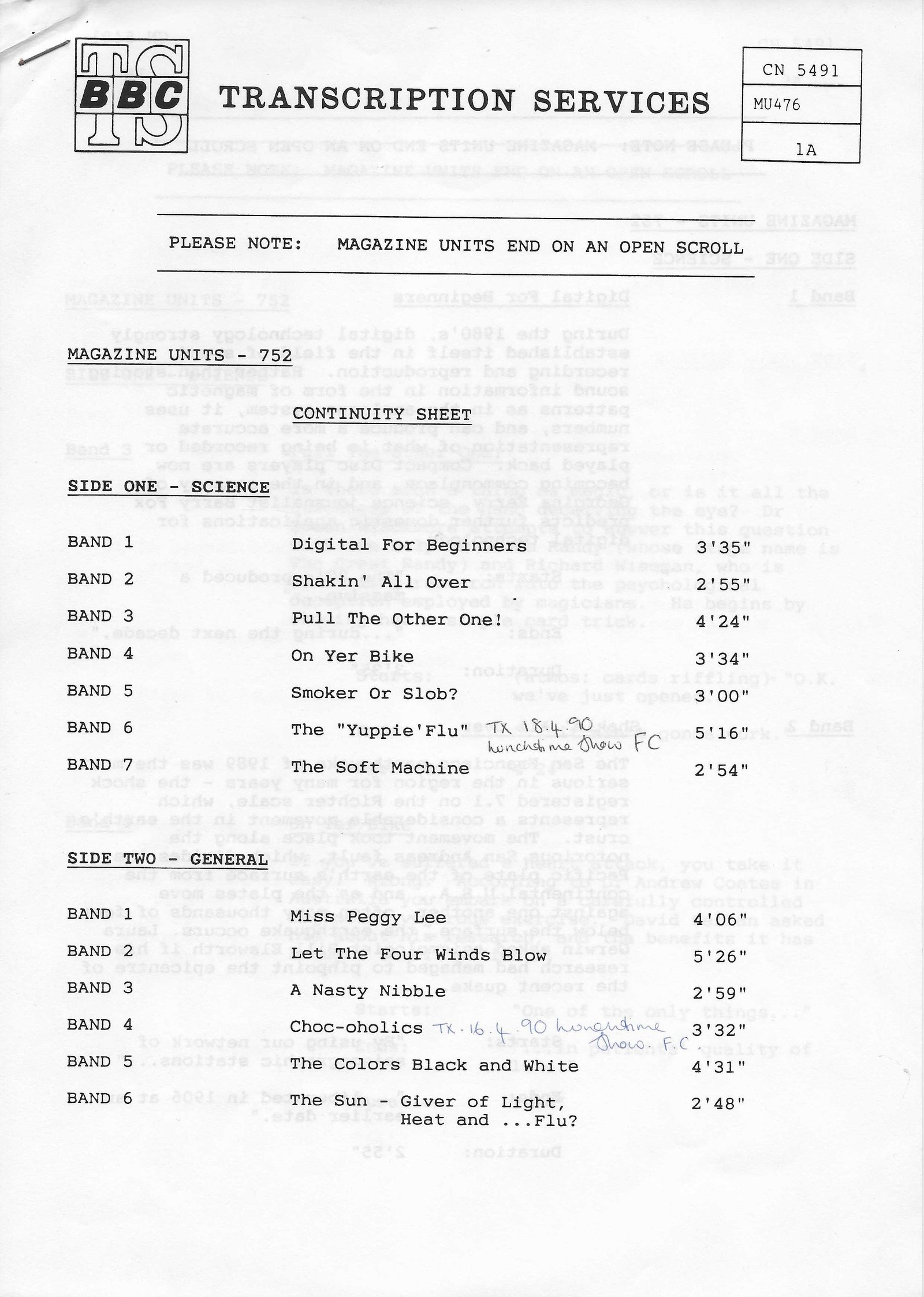 Inserts from CN 5491